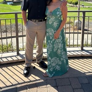 Floral Sage Green Maxi Dress